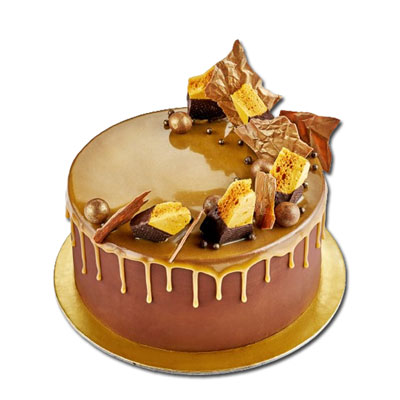 "Delicious Round shape Butterscotch cake - 1kg (code PC07) - Click here to View more details about this Product